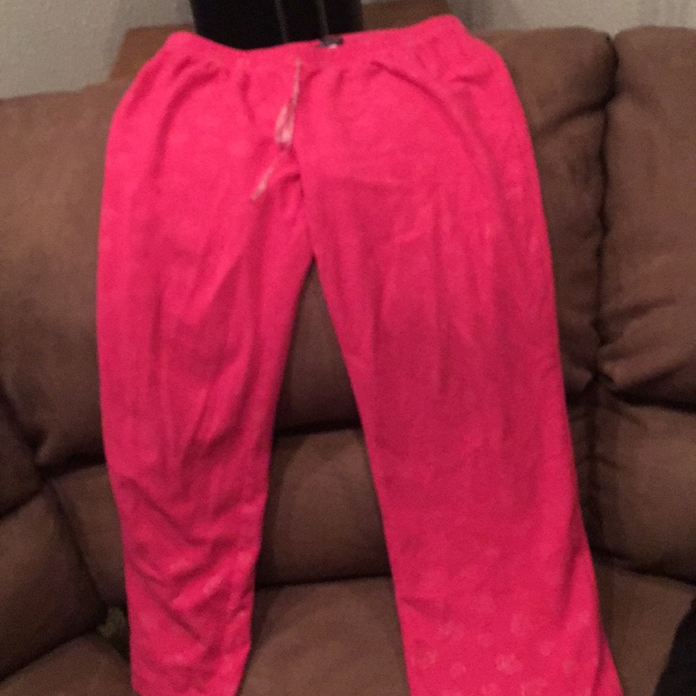 Pink pajama pants.